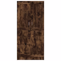 vidaXL Wardrobe Engineered Wood Clothing Cabinet Hanger Shelf Multi Colours - smoked oak - Additional view 4