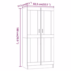 vidaXL Wardrobe Engineered Wood Clothing Cabinet Hanger Shelf Multi Colours - smoked oak - Additional view 8