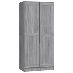 vidaXL Wardrobe Engineered Wood Clothing Cabinet Hanger Shelf Multi Colours - grey sonoma
