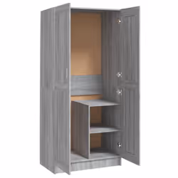 vidaXL Wardrobe Engineered Wood Clothing Cabinet Hanger Shelf Multi Colours - grey sonoma - Additional view 6