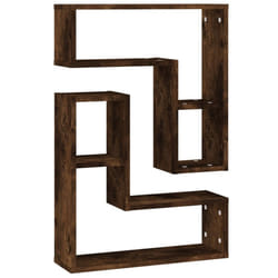vidaXL Wall Shelves Wall Mounted Shelf Floating Shelf Engineered Wood 2 pcs - smoked oak