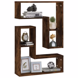 vidaXL Wall Shelves Wall Mounted Shelf Floating Shelf Engineered Wood 2 pcs - smoked oak
