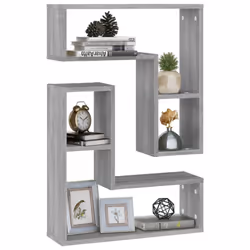 vidaXL Wall Shelves Wall Mounted Shelf Floating Shelf Engineered Wood 2 pcs - grey sonoma