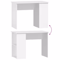 vidaXL Desk Office Computer Desk Study Desk Writing Table Engineered Wood - white - Additional view 5