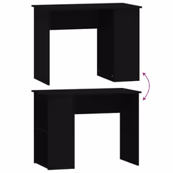 vidaXL Desk Office Computer Desk Study Desk Writing Table Engineered Wood - black - Additional view 5