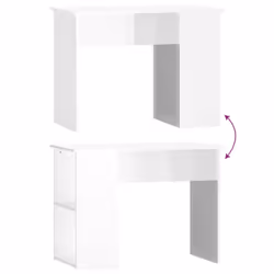 vidaXL Desk Office Computer Desk Study Desk Writing Table Engineered Wood - high gloss white - Additional view 5