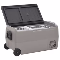 vidaXL Cool Box with Wheel and Handle Ice Box Cooler Black and Grey PP&PE - 36 l, without adapter