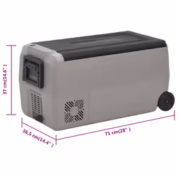 vidaXL Cool Box with Wheel and Handle Ice Box Cooler Black and Grey PP&PE - 36 l, without adapter