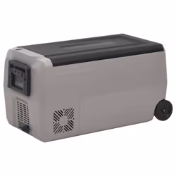vidaXL Cool Box with Wheel and Handle Ice Box Cooler Black and Grey PP&PE - 50 l, without adapter