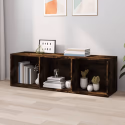 vidaXL Book Cabinet/TV Cabinet Smoked Oak 36x30x114 cm Engineered Wood Shelf - Additional view 5