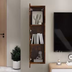 vidaXL TV Cabinet Engineered Wood Wall Mounted Stand Living Room TV Console - smoked oak, 30.5 x 30 x 110 cm/ 1 pcs - Additional view 2
