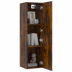 vidaXL TV Cabinet Engineered Wood Wall Mounted Stand Living Room TV Console - smoked oak, 30.5 x 30 x 110 cm/ 1 pcs - Additional view 5