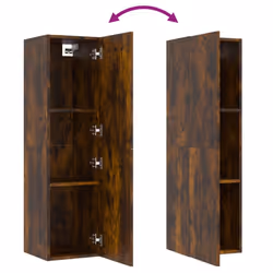 vidaXL TV Cabinet Engineered Wood Wall Mounted Stand Living Room TV Console - smoked oak, 30.5 x 30 x 110 cm/ 1 pcs - Additional view 7