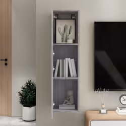 vidaXL TV Cabinet Engineered Wood Wall Mounted Stand Living Room TV Console - grey sonoma, 30.5 x 30 x 110 cm/ 1 pcs - Additional view 2