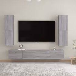 vidaXL TV Cabinet Engineered Wood Wall Mounted Stand Living Room TV Console - grey sonoma, 30.5 x 30 x 110 cm/ 1 pcs - Additional view 5