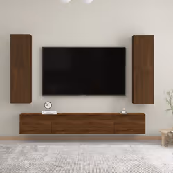 vidaXL TV Cabinet Engineered Wood Wall Mounted Stand Living Room TV Console - brown oak, 30.5 x 30 x 110 cm/ 1 pcs - Additional view 5