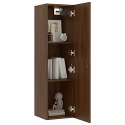 vidaXL TV Cabinet Engineered Wood Wall Mounted Stand Living Room TV Console - brown oak, 30.5 x 30 x 110 cm/ 1 pcs - Additional view 6