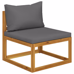 vidaXL Sofa Set Outdoor Wooden Lounge Set with Cushions Solid Wood Acacia - dark grey, corner + middle