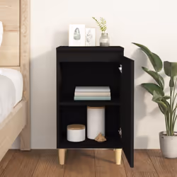 vidaXL 1/2x Bedside Cabinet Engineered Wood End Table Nightstand Multi Colours - black, 1 pcs