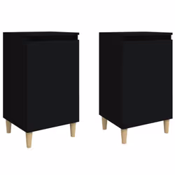 vidaXL 1/2x Bedside Cabinet Engineered Wood End Table Nightstand Multi Colours - black, 2 pcs