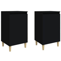vidaXL 1/2x Bedside Cabinet Engineered Wood End Table Nightstand Multi Colours - black, 2 pcs
