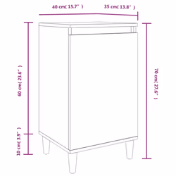 vidaXL 1/2x Bedside Cabinet Engineered Wood End Table Nightstand Multi Colours - black, 2 pcs