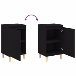 vidaXL 1/2x Bedside Cabinet Engineered Wood End Table Nightstand Multi Colours - black, 2 pcs - Additional view 7