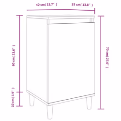 vidaXL 1/2x Bedside Cabinet Engineered Wood End Table Nightstand Multi Colours - brown oak, 1 pcs