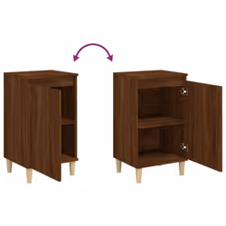 vidaXL 1/2x Bedside Cabinet Engineered Wood End Table Nightstand Multi Colours - brown oak, 2 pcs - Additional view 7
