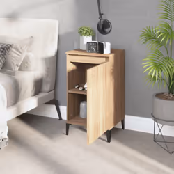 vidaXL 1/2x Bedside Cabinet White 40x35x70 cm Engineered Wood Multi Colours - sonoma oak, 2 pcs - Additional view 2
