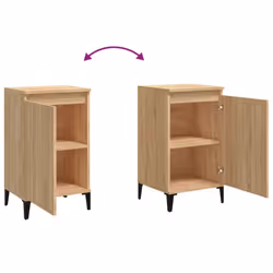 vidaXL 1/2x Bedside Cabinet White 40x35x70 cm Engineered Wood Multi Colours - sonoma oak, 2 pcs - Additional view 8