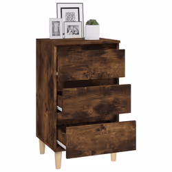 vidaXL Bedside Cabinet Engineered Wood End Table Nightstand Multi Colours - smoked oak - Additional view 4