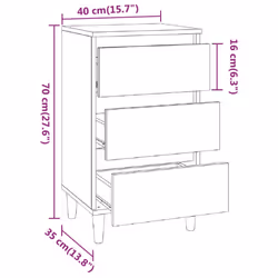 vidaXL Bedside Cabinet Engineered Wood End Table Nightstand Multi Colours - smoked oak - Additional view 9