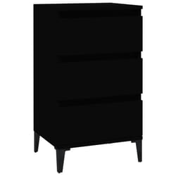 vidaXL Bedside Cabinet Side Table Nightstand Telephone Stand Engineered Wood - black