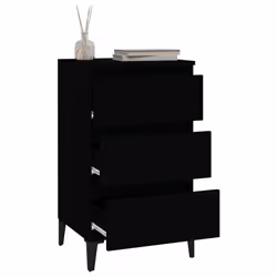 vidaXL Bedside Cabinet Side Table Nightstand Telephone Stand Engineered Wood - black - Additional view 4