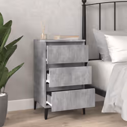 vidaXL Bedside Cabinet Side Table Nightstand Telephone Stand Engineered Wood - concrete grey