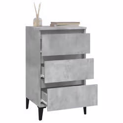 vidaXL Bedside Cabinet Side Table Nightstand Telephone Stand Engineered Wood - concrete grey - Additional view 4