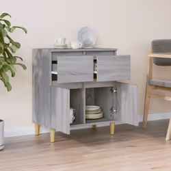 vidaXL Sideboard Cabinet Cupboard Highboard Home Organiser Engineered Wood - grey sonoma