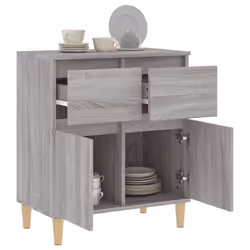 vidaXL Sideboard Cabinet Cupboard Highboard Home Organiser Engineered Wood - grey sonoma - Additional view 4