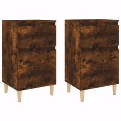 vidaXL Bedside Cabinets Bedside Table Nightstand Table Side Table End Table - smoked oak, 2 pcs
