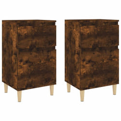 vidaXL Bedside Cabinets Bedside Table Nightstand Table Side Table End Table - smoked oak, 2 pcs
