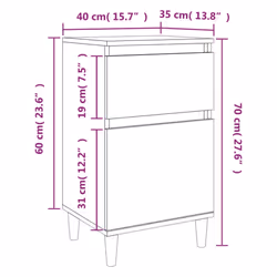 vidaXL Bedside Cabinets Bedside Table Nightstand Table Side Table End Table - smoked oak, 2 pcs - Additional view 10