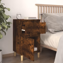vidaXL Bedside Cabinets Bedside Table Nightstand Table Side Table End Table - smoked oak, 2 pcs