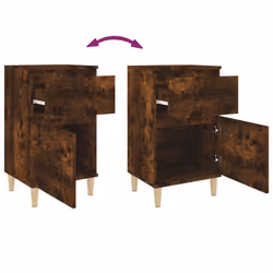 vidaXL Bedside Cabinets Bedside Table Nightstand Table Side Table End Table - smoked oak, 2 pcs - Additional view 8