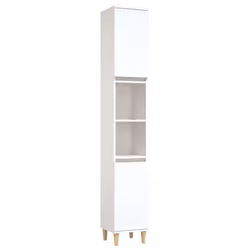 vidaXL Bathroom Cabinet Cupboard Tallboy Unit Storage Cabinet Engineered Wood - white