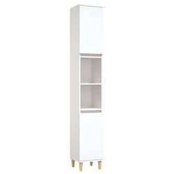 vidaXL Bathroom Cabinet Cupboard Tallboy Unit Storage Cabinet Engineered Wood - white
