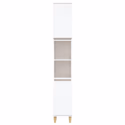 vidaXL Bathroom Cabinet Cupboard Tallboy Unit Storage Cabinet Engineered Wood - white - Additional view 5