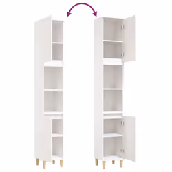 vidaXL Bathroom Cabinet Cupboard Tallboy Unit Storage Cabinet Engineered Wood - white - Additional view 8