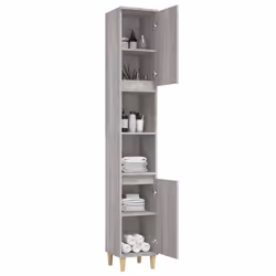vidaXL Bathroom Cabinet Cupboard Tallboy Unit Storage Cabinet Engineered Wood - grey sonoma - Additional view 4