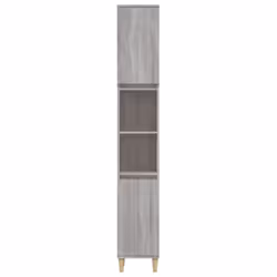 vidaXL Bathroom Cabinet Cupboard Tallboy Unit Storage Cabinet Engineered Wood - grey sonoma - Additional view 5